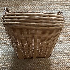 Vintage Elegant Brown Organic Bamboo Plant 🌱 Woven Basket🪴Urban Bohemian
